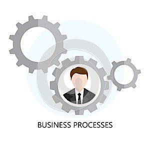 Business Processes Icon Flat design Concept