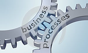 Business Processes on metal gears photo
