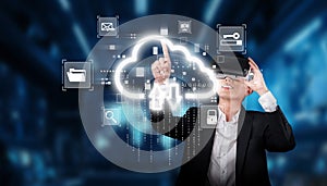 Professional Using Virtual Reality Technology to Access Cloud Computing Services and Online Storage Solutions for