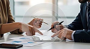 Business Professionals Collaborating on Digital Data Analysis