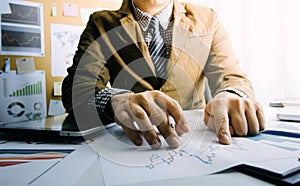 Business professionals. Group of young confident business people analyzing data using computer while spending time in the office