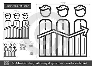 Business profit line icon.