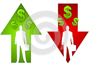 Business Profit Loss Arrows