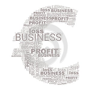 Business Profit Loss Text Illustration Background