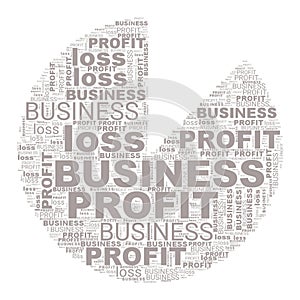 Business Profit Loss Text Illustration Background