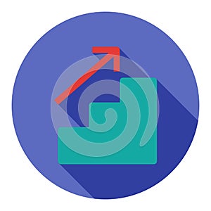 Business Progress Flat Icon Modern Style, Business Growth