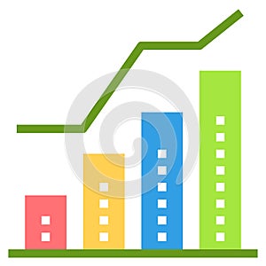 Business progress icon flat color vector illustration . business symbol