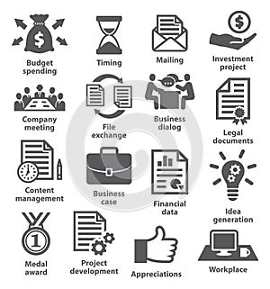 Business project planning icons