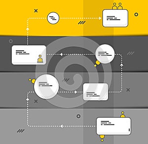 Business promotion ledder or project phase illustration template with each steps
