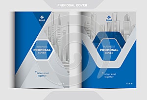 Business Proposal Catalog Cover Design Template Adept for multipurpose Projects