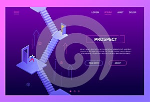 Business prospect - modern isometric vector website header