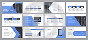 business presentation template design backgrounds and page layout design for brochure, annual report