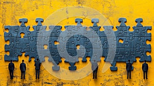 Business Puzzle with Figures photo