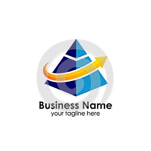 business pyramid logo design template. business marketing and finance logo design