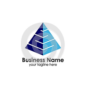 Business pyramid logo design template. business marketing and finance logo design