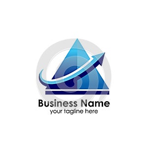 business pyramid logo design template. business marketing and finance logo Design