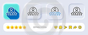 Business rank line icon. Employee nomination sign. Neumorphic buttons. Vector photo