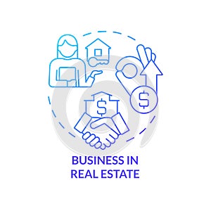 Business in real estate blue gradient concept icon