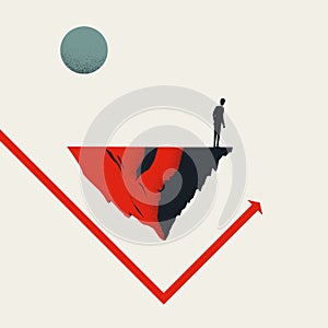 Business rebound and economy recovery vector concept. Symbol of success, growth, rise. Minimal illustration.