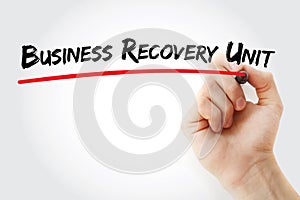 Business Recovery Unit acronym, business concept background