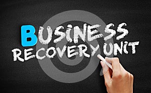 Business Recovery Unit text on blackboard