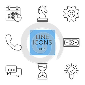 Business Related Vector Line Icons Set