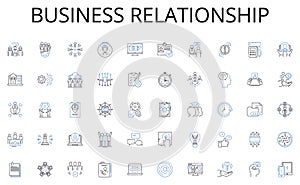 Business relationship line icons collection. Innovation, Incubator, Accelerator, Entrepreneurship, Venture, Ideation