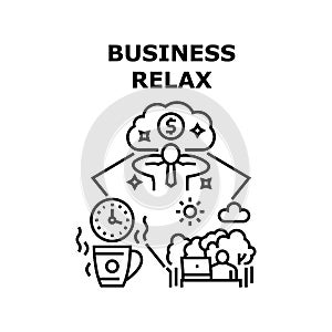 Business Relax Vector Concept Black Illustration