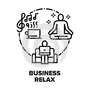 Business Relax Vector Concept Black Illustrations