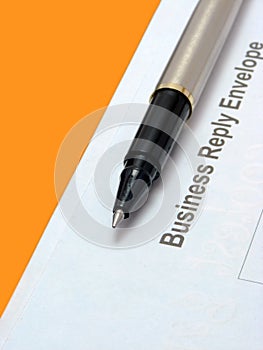 Business Reply envelope on isolated background