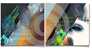 Business report brochure flyer design template vector cover pres