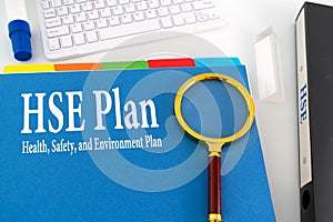 Photo illustration for a business document : HSE Plan photo