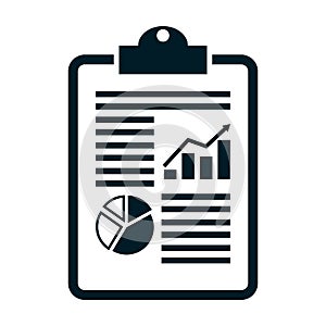 The business report icon. Audit and analysis, document. flat design vector