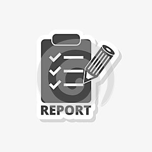 Business Report sticker, simple vector icon