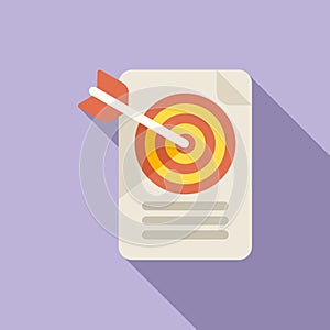 Business report target icon flat vector. Data document