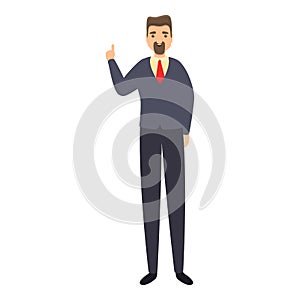 Business reportage icon, cartoon style