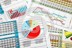 Business Reports in Multicolor Charts