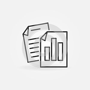 Business reports outline vector concept minimal icon photo