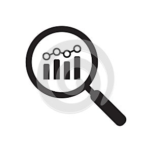 Business research icon. View financial analytics or metrics research line art vector icon for finance apps and websites