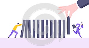 Business resilience or domino effect metaphor vector illustration concept.