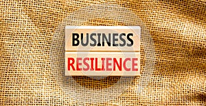 Business resilience symbol. Concept word Business resilience typed on wooden blocks. Beautiful canvas table canvas background.