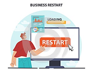 Business restart. Company reopening or project reboot. New chance