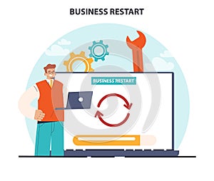 Business restart. Company reopening or project reboot. New chance