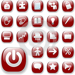 Business Retail Icons Ruby Red