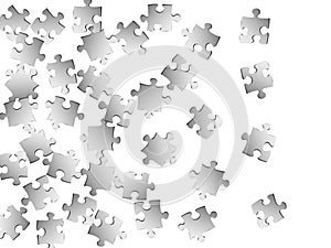 Business riddle jigsaw puzzle metallic silver