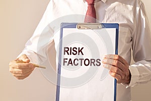 Business risk factors, inscription, concept