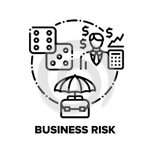 Business Risk Vector Concept Black Illustration