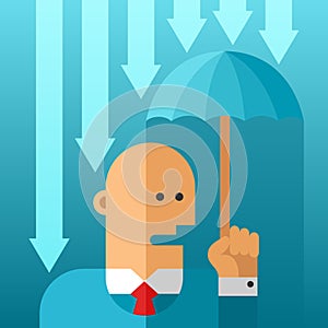 Business risks avoidance vector concept in flat style