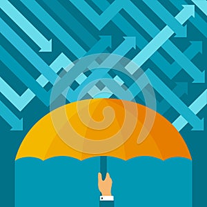 Business risks avoidance vector concept in flat style photo