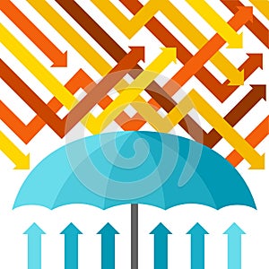 Business risks avoidance vector concept in flat style